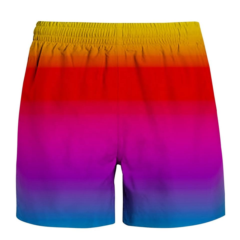 Custom Men's Gradient Swim Trunks Summer Quick Dry Water Resistance Pocket Beach Shor Hawaiian Shor Men Summer956_voghion.com
