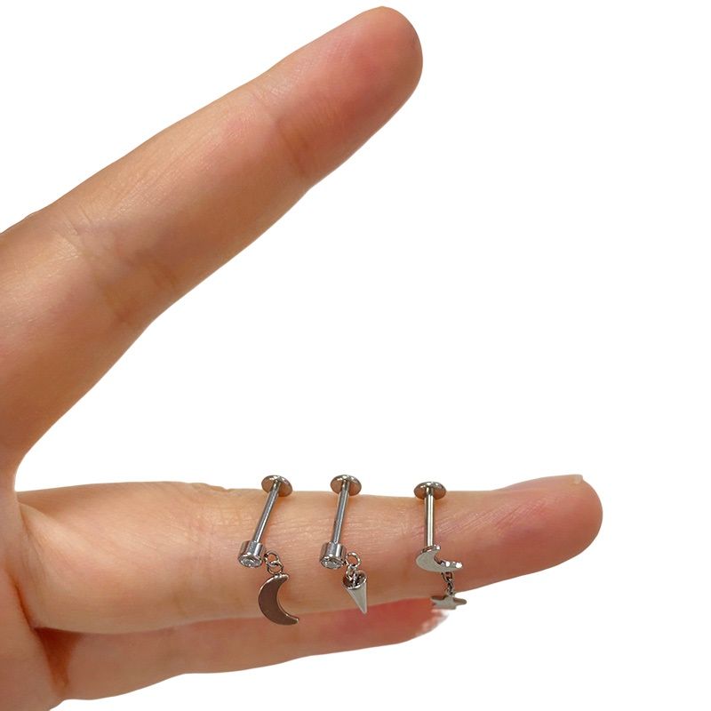 Catena pendente in titanio G23, orecchini garofano Fianit, labbra superiori, pelle sintetica, gioielli per piercing_voghion.com
