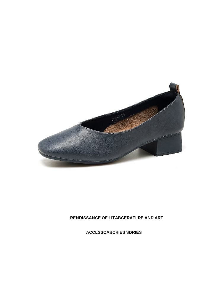 Novi podplat in udobni profesionalni vsestranski mehki usnjeni ženski čevlji s kvadratno glavo in ravnim dnom za babice_voghion.com