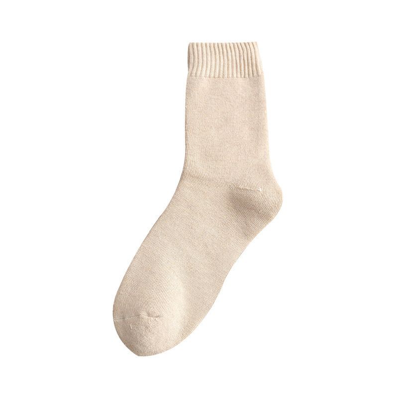 Women's Autumn Thickened Fleece Terry Mid-Calf Towel Mid-Length Floor Winter Maternity Sleep Socks_voghion.com