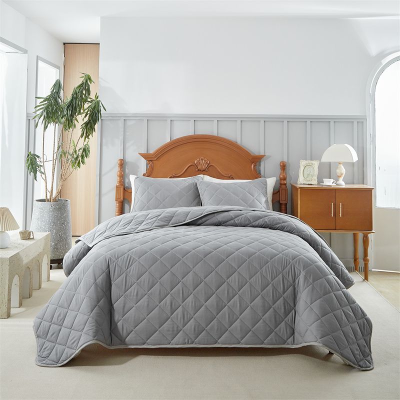 Weiche Tagesdecken, Bettdecken für alle Jahreszeiten, Queen-Steppbettwäsche-Set mit Kissenbezügen, leichte Steppdecken, Queen-Size-C_voghion.com