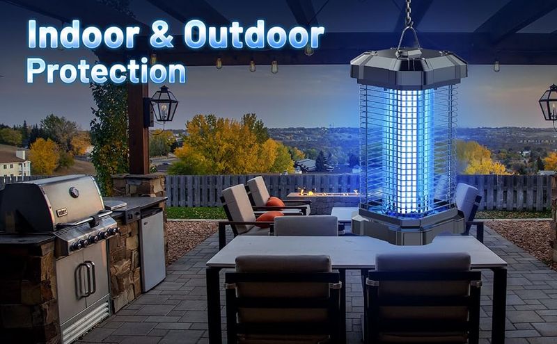 Bug Zapper Outdoor, 4200V Electric Mosquito Zapper Indoor, Insect Fly Zapper Waterproof with 5ft Power Cord, Mosquito Killer for Home, Patio, Kitchen,_voghion.com