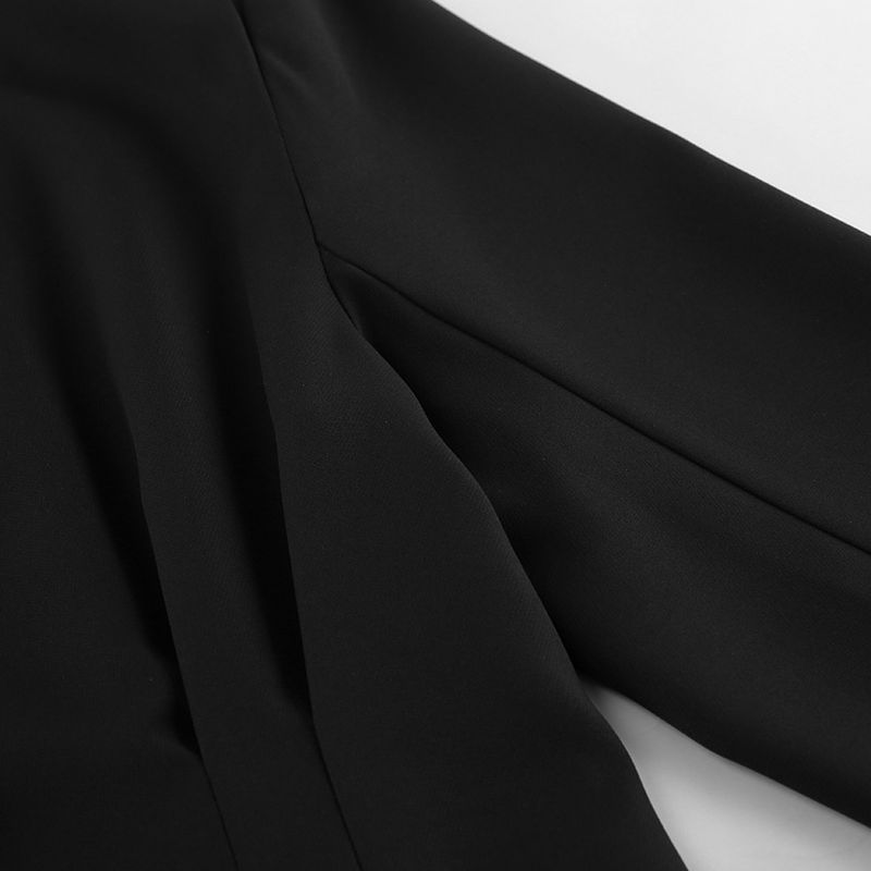 Elegante blazer da pendolare con scollo a V e cintura in vita, vestibilità slim fit, autunno 2025, per donna_voghion.com