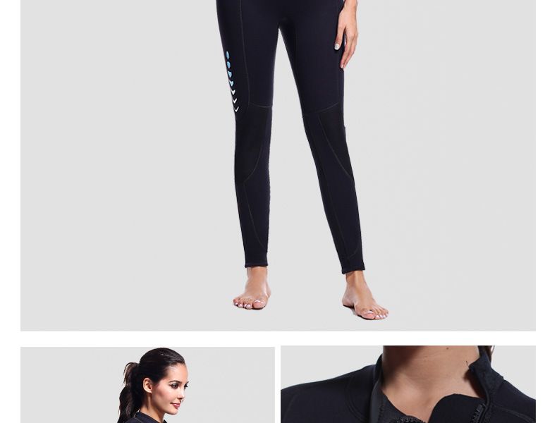 Novo traje de mergulho masculino de 3 mm, traje de mergulho quente de uma peça, traje de banho feminino de manga comprida para mergulho com snorkel no inverno_voghion.com