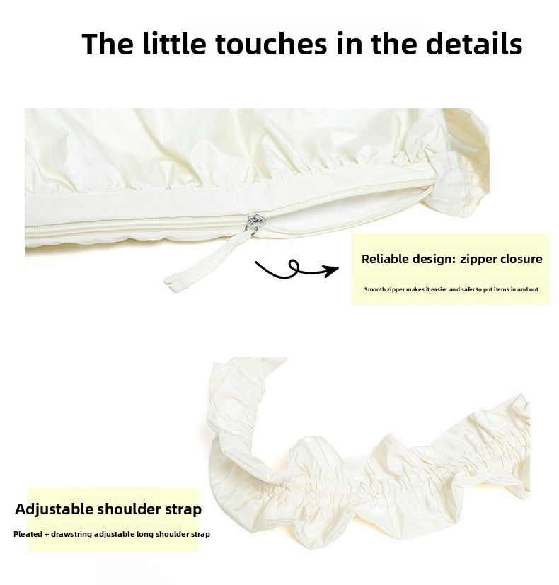 Frühling Koreanische Plissee Handheld Wolke Frische Künstlerische Polyester Knödel Faul Stil Wasserdichte Halbmond Tasche_voghion.com