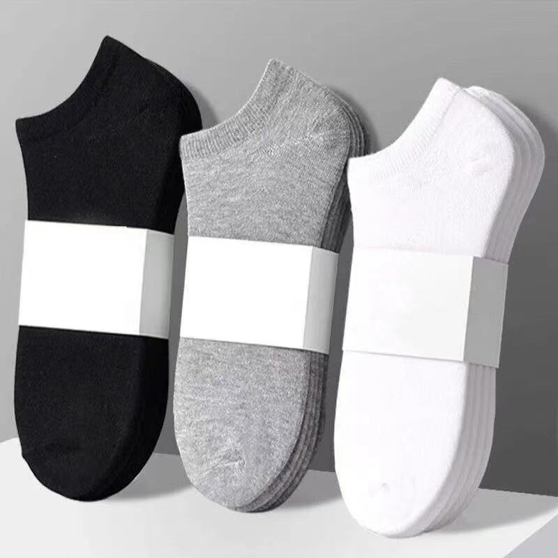 3 paires/lot court pour hommes femmes coupe basse respirant bateau chaussettes mâle été décontracté doux chaussette couleur unie noir blanc gris_voghion.com