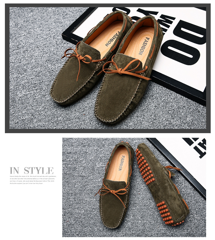 Lässige Lederschuhe für Herren in Übergröße, Schweinsbohnen-Schlupfschuhe aus Leder für Männer_voghion.com