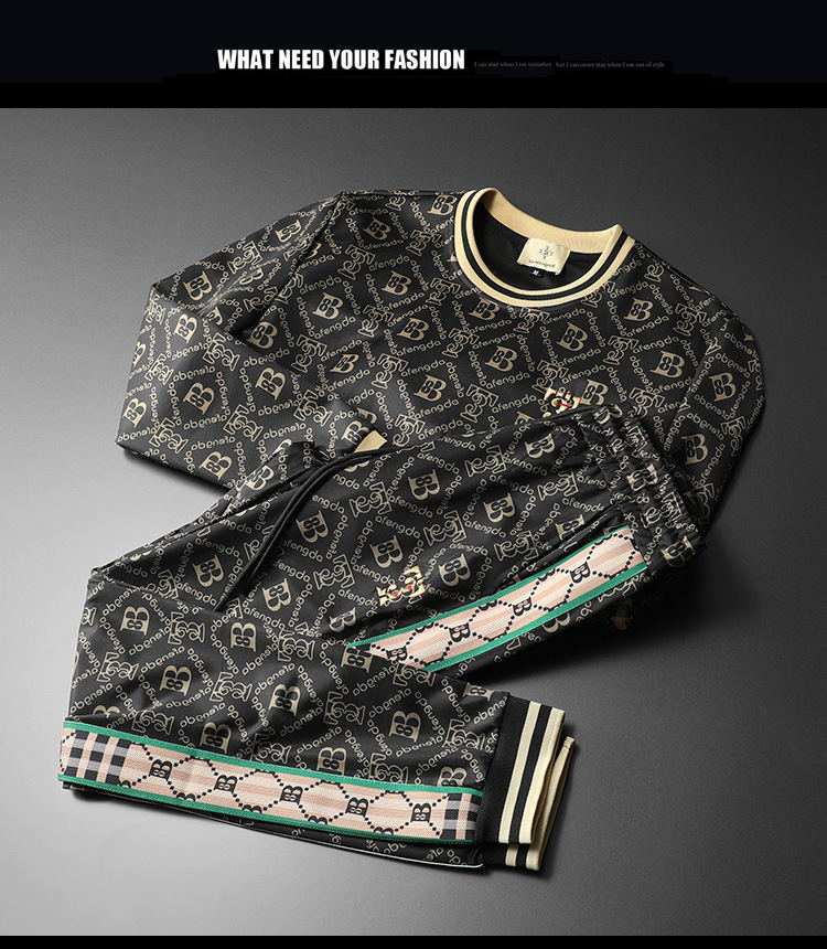 Men's Clothing New Autumn And Winter Men's Suits Korean Style Slim Casual Youth Sweatshirts And Sweatpants Sports Suits Men's Two-piece Set_voghion.com