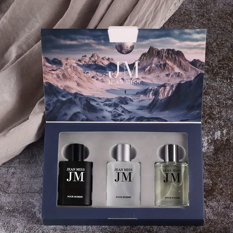 Conjunto de perfume masculino para presente, notas florais amadeiradas, fragrância refrescante e duradoura, eau de perfume para namoro e dia a dia, um presente perfeito para ele_voghion.com