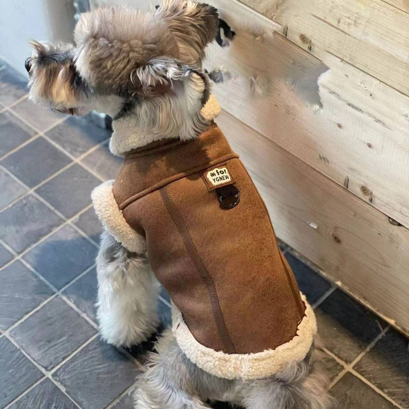 Dog Clothing autumn and winter new plus velvet sleeveless vest Teddy Schnauzer Bichon Maltese fur _voghion.com