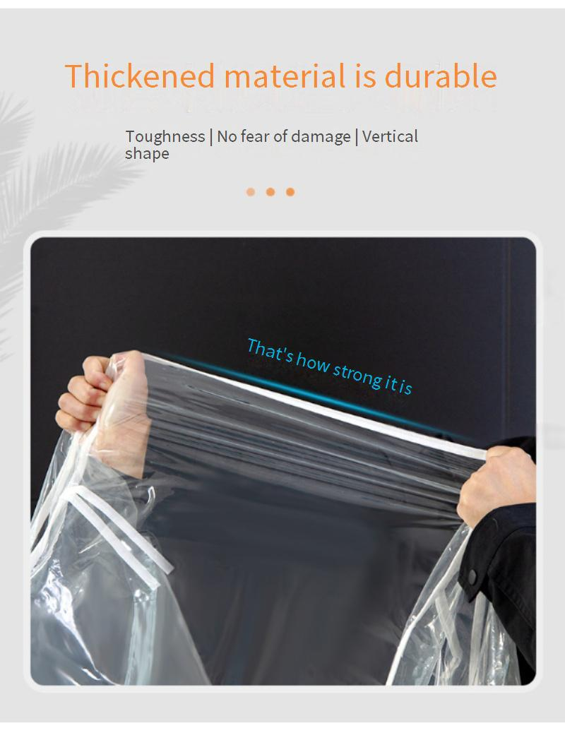 Clear PEVA Waterproof Garment Bag - Hanging Dust Cover For Clothes Dresses & Coats Wardrobe Storage Protector_voghion.com