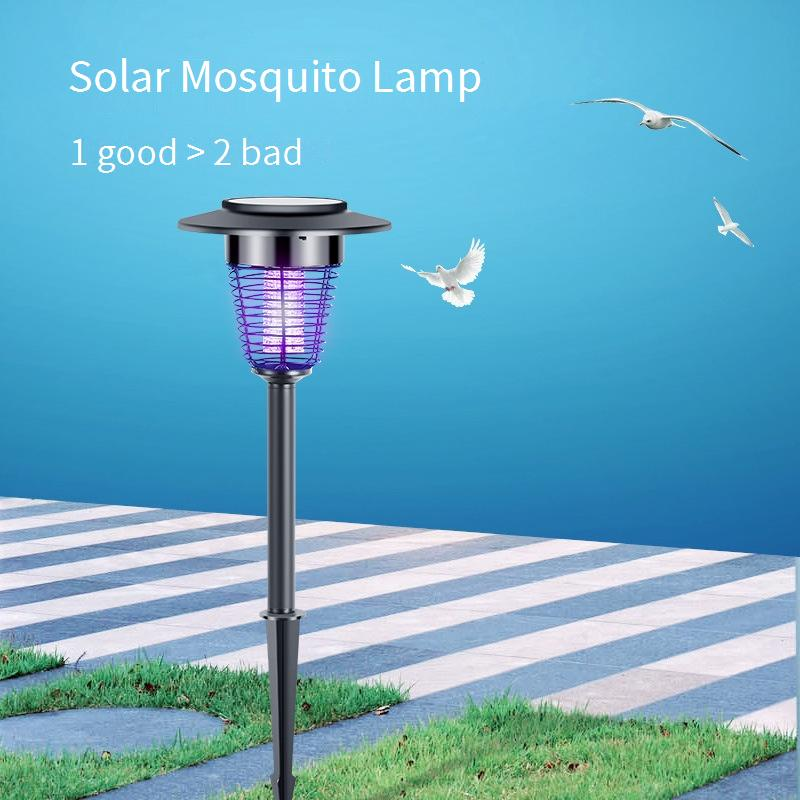Solar-Mückenvernichterlampe – wasserdichter LED-Insektenvernichter für den Außenbereich für Garten, Terrasse und Hof, 1500 V Hochspannung, 6–12 Stunden Beleuchtung_voghion.com