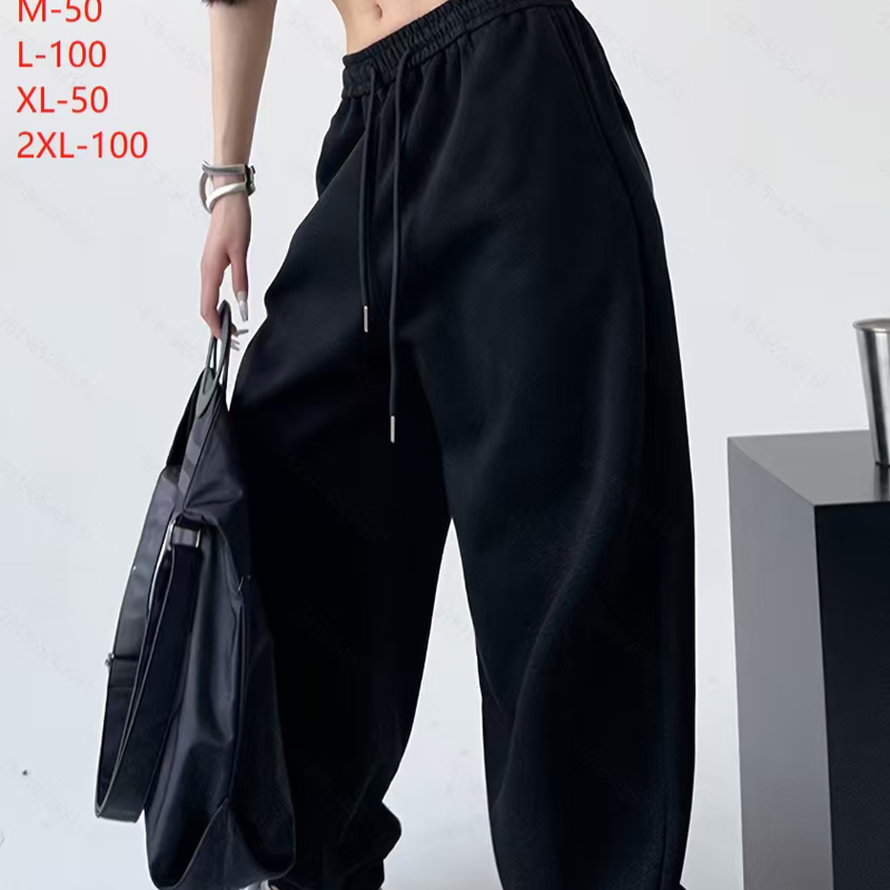 Pantaloni da jogging oversize da donna – Pantaloni invernali da salotto foderati in pile, colore nero/grigio | Vestibilità comoda con polsini regolabili_voghion.com