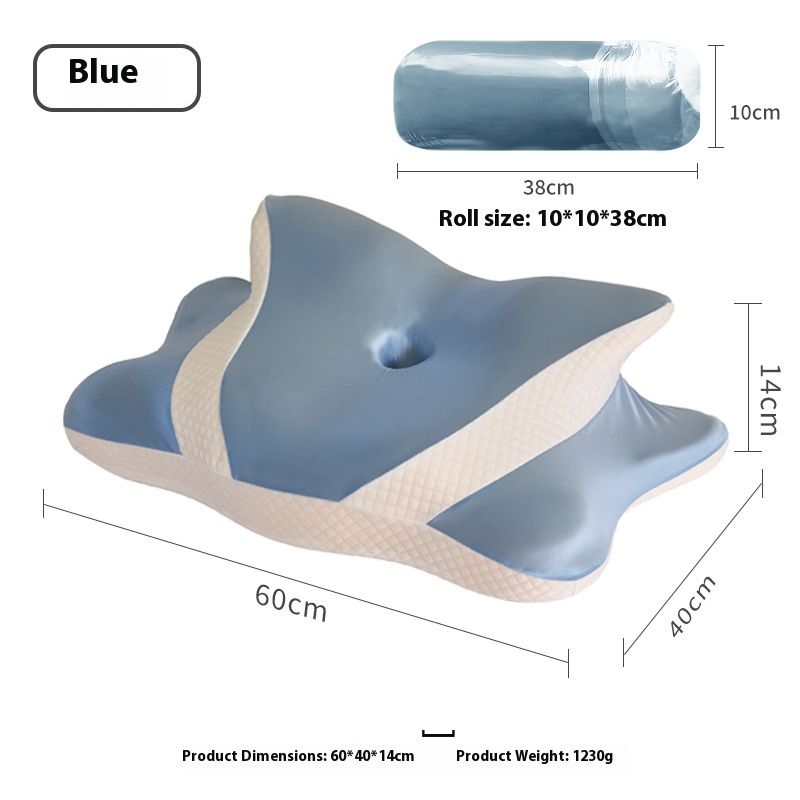 Schmetterlingsflügel-Memory-Foam-Kissen zur Linderung von Nackenschmerzen – Ergonomisches Nackenstützkissen mit atmungsaktivem Netzbezug,_voghion.com