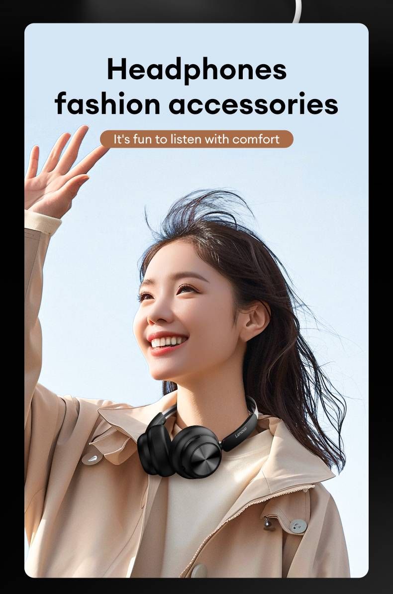 Auricolari wireless originali Lenovo TH66 Bluetooth 5.4 HiFi Sound Cuffie con riduzione del rumore Cuffie da gioco con bassi profondi_voghion.com