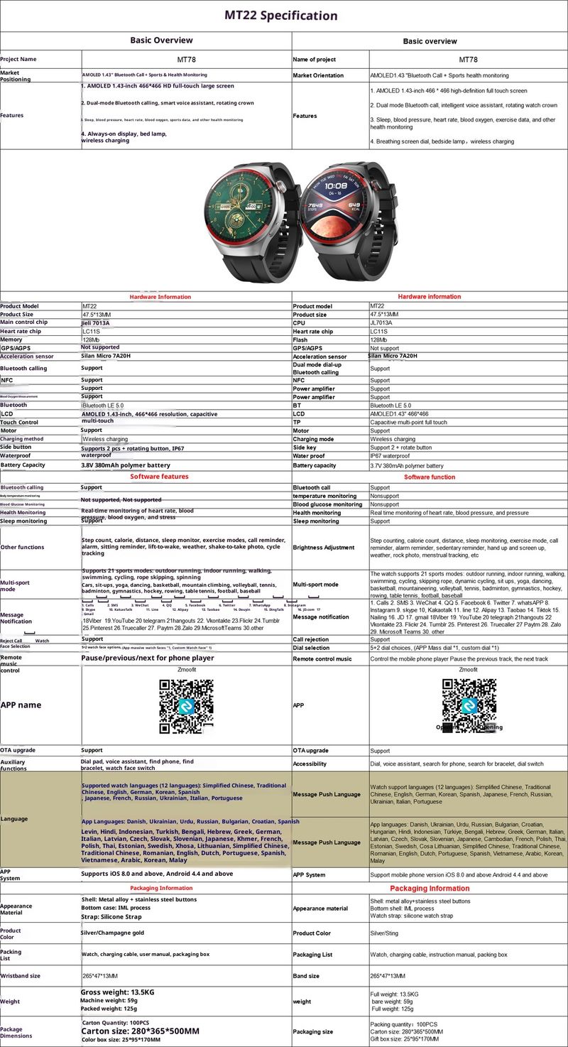 MT78 Smart Watch With Bluetooth Calling, AMOLED Display, Heart Rate & Blood Pressure Monitor, Waterproof Fitness Tracker_voghion.com