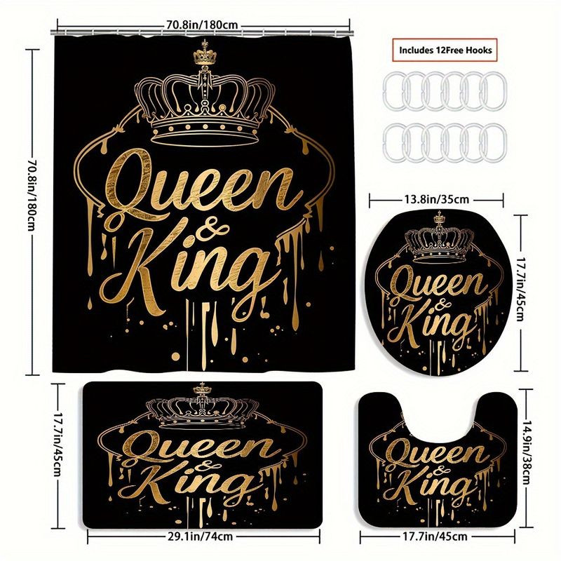 Cross-Border Hot-Selling Waterproof Shower For Bathroom, European Style High-End Digital Print Polyester Partition Door_voghion.com