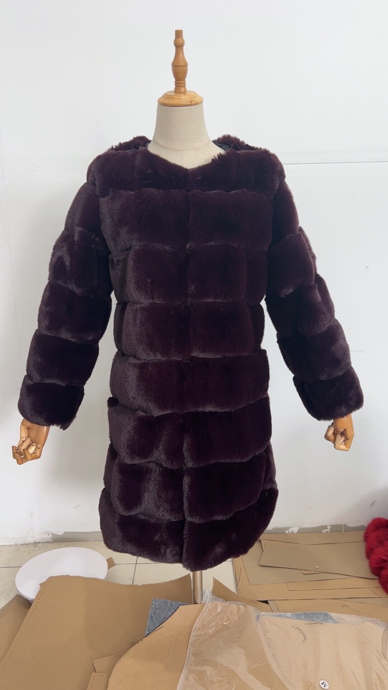 Women's clothing new style imitation fur coat cotton coat thickened long plush coat women's coat windbreaker ready in stock_voghion.com