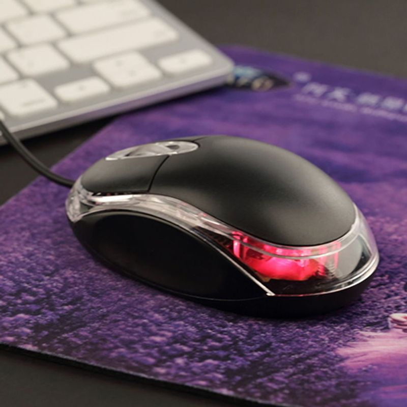 Xinweiqing Mini LED Light Wired USB Optical Mouse Scroll Wheel for PC Laptop Computer_voghion.com