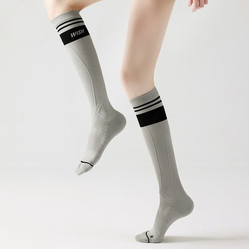 Women's High Tube Compression Lightweight Breathable Quick-Dry Towel Bottom Sports Socks_voghion.com