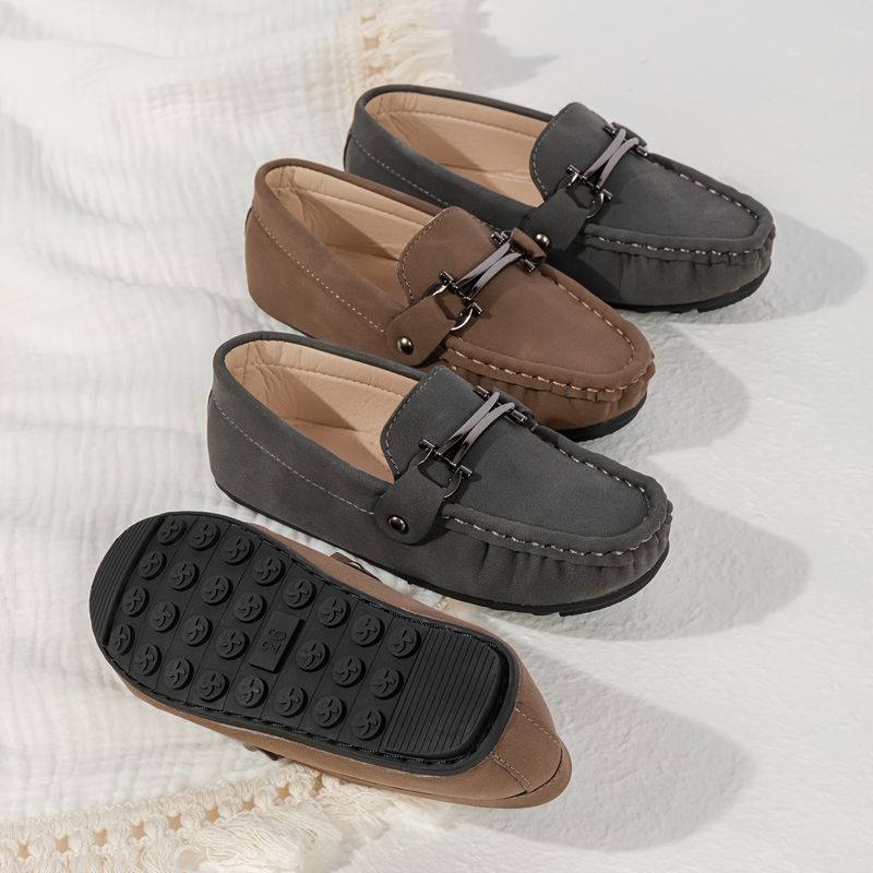 Boys' Lightweight Slip-On Loafer Shoes Comfortable Non-Slip Flats for Wedding Party - All Seasons_voghion.com