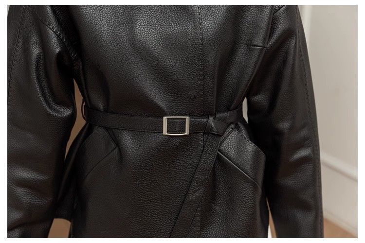 Women's Clothing retro leather jacket short fashion spring and autumn leather jacket small size slim and stylish Outerwear_voghion.com