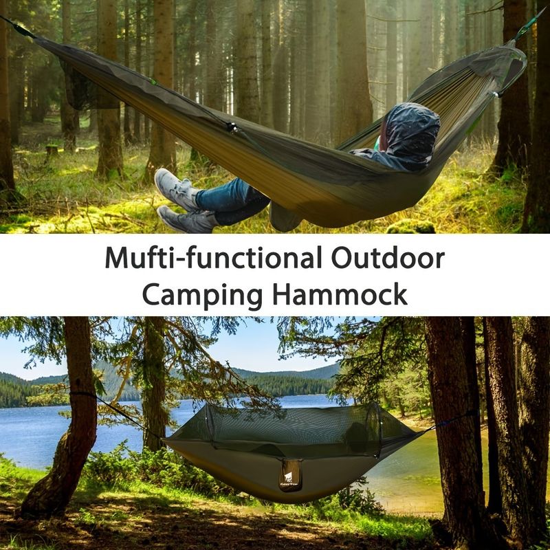 New Double Anti-Tip Automatic Quick-Open Swing Mosquito Net Hammock Outdoor Camping Sunshade_voghion.com
