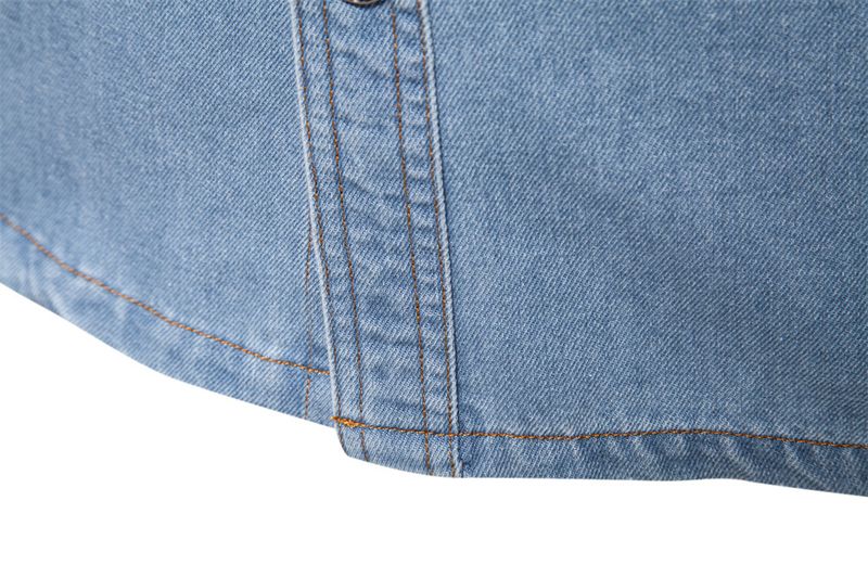 Camicia casual a maniche lunghe in cotone da uomo in denim lavato di alta qualità, autunno 2024_voghion.com