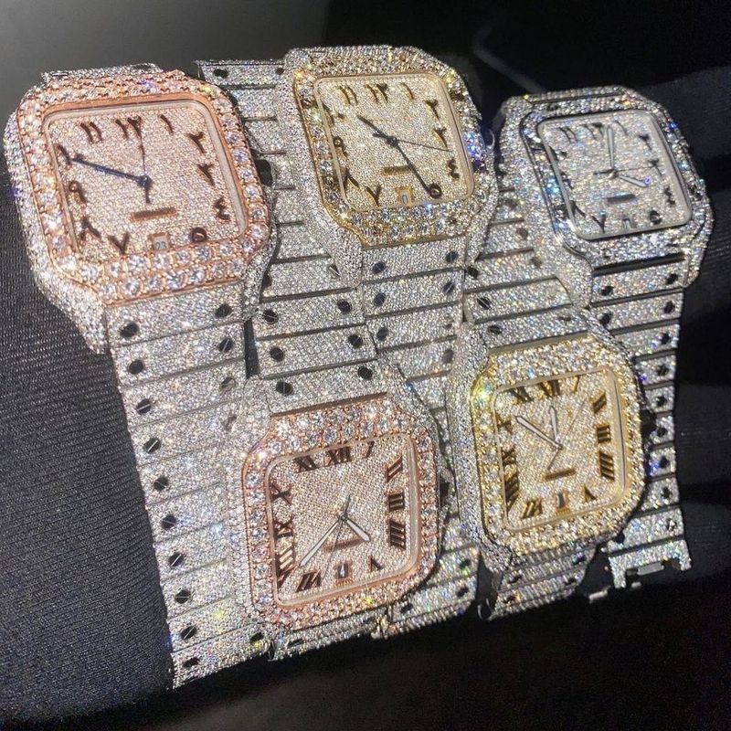 15mm Hip Hop VVS Diamond Baguette Cuban Link Chain Moissanite Sier Jewelry Box Necklaces Hiphop_voghion.com