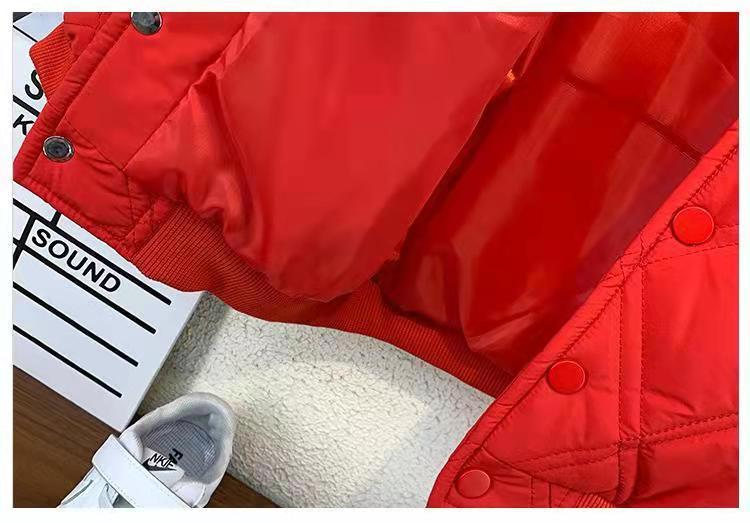 Veste rembourrée épaisse de style étranger pour bébé garçon, uniforme de baseball matelassé à la mode et beau, tendance_voghion.com