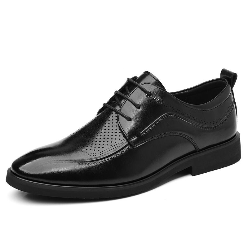 Euro Step Large Size Men's Leather 2025 Spring New Brogue Business For Men Office Shoes_voghion.com