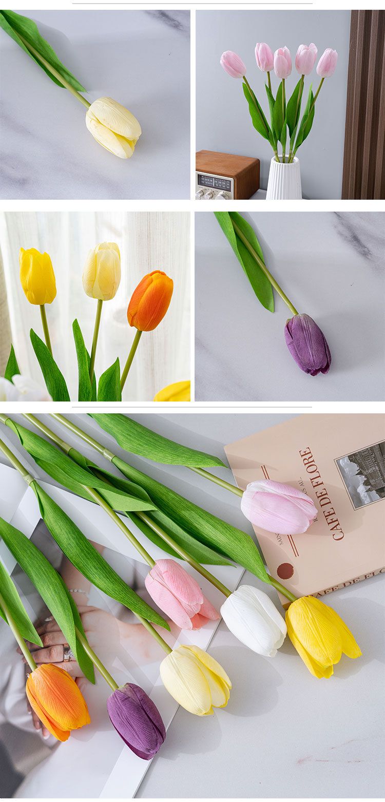 Artificial Decorations Flowers INS Style Dancing Stars Feel Tulip Artificial Flowers Manufacturers Home Decoration Wedding_voghion.com