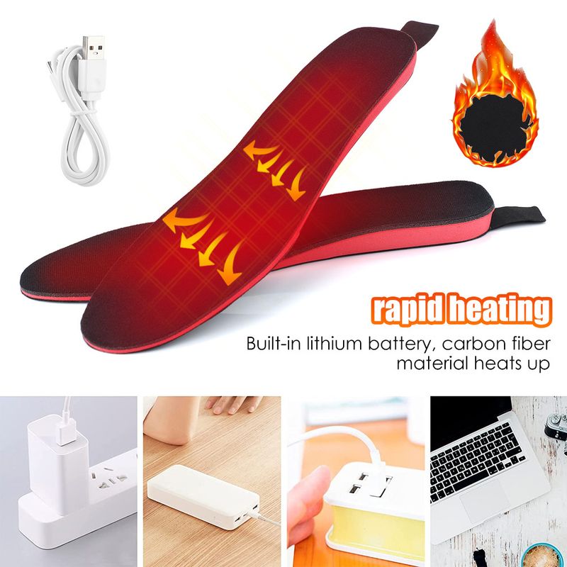 Plantillas calefactoras eléctricas para invierno, recargables, de 2100 mAh, con control remoto, para acampar, calentador de pies, se puede cortar la almohadilla de los zapatos._voghion.com