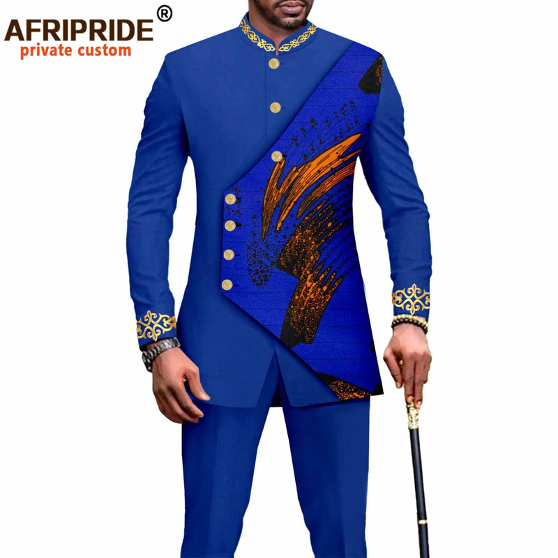 Herrenbekleidung, afrikanischer Nationaldruck, Batik-Baumwolle, Freizeit-Set für Herren_voghion.com