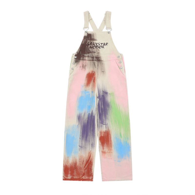 Men's Clothing Men's Loose Straight Leg Broadleg Suspender Jumpsuit_voghion.com