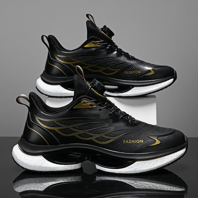 Unbeatable Quality Summer 2025 New Rotating Button Men's Breathable Thick Bottom Popcorn Cushioned Running Shoes_voghion.com