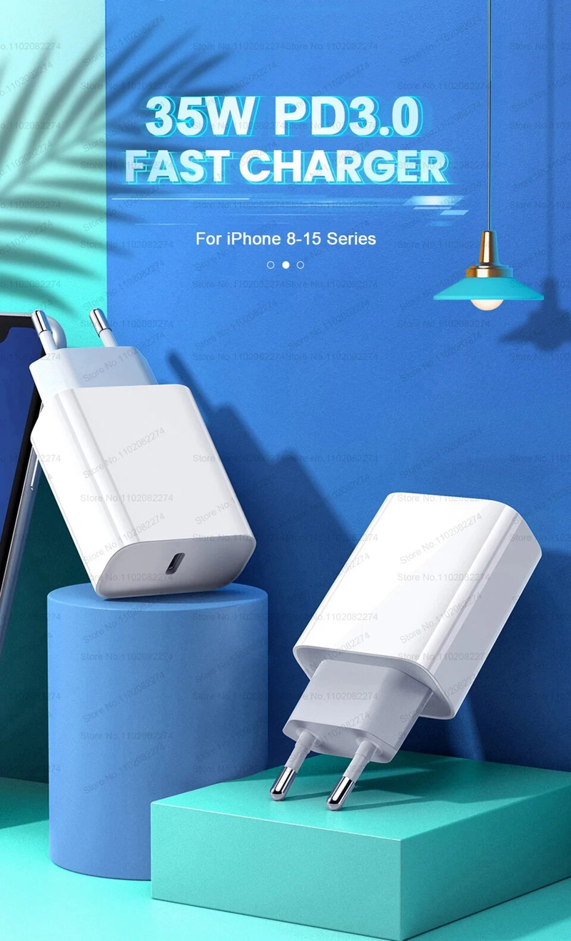PD 35W Schnellladegerät Fir iPhone 15 11 12 13 14 Pro Max USB C Ladegerät X XR XS Max Schnellladegerät USB Typ-C Kabel Telefon Accessoiren_voghion.com