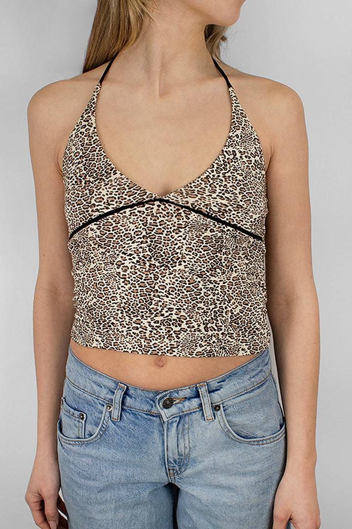 Ins Fashion Street Leopard Pattern Sexy Women's Top With Straps For Outer Wear, Simple And Personalized Y2K_voghion.com