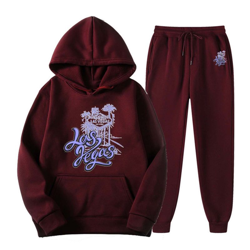 2023 Autunno/Inverno Nuovo Maglione Stampato con Cappuccio Uomo Set Sportivo Tempo Libero_voghion.com