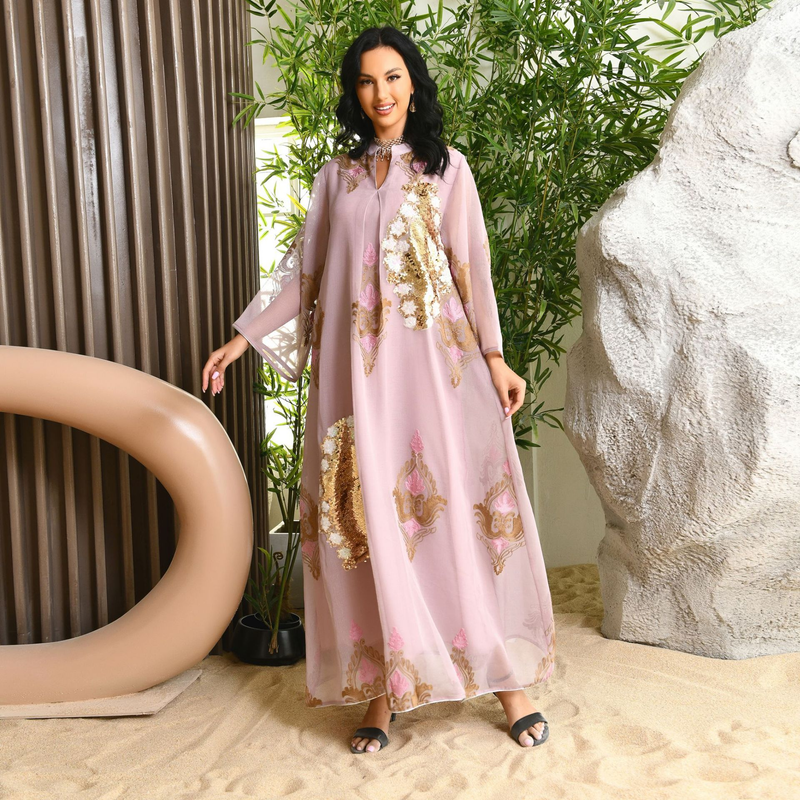 Muslimische Abaya Mit Seilstickerei, Damenrobe, Tradicionell, Modern, Wunderschön, Ramadan_voghion.com
