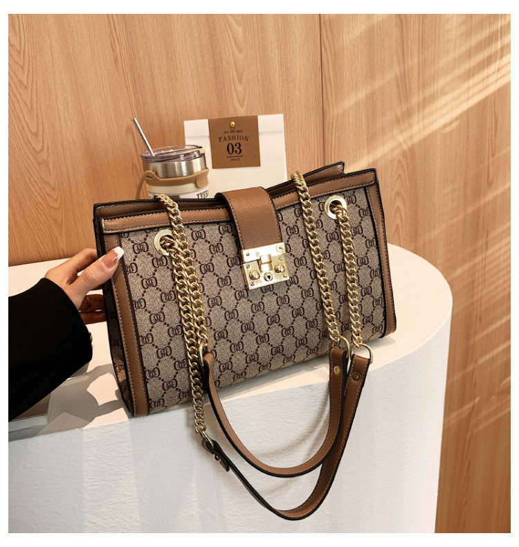 High-quality Bags For Women 2023 New Fashion Live Broadcast Large-capacity Tote Bag Printed Chain Portable Shoulder Bag For Women_voghion.com