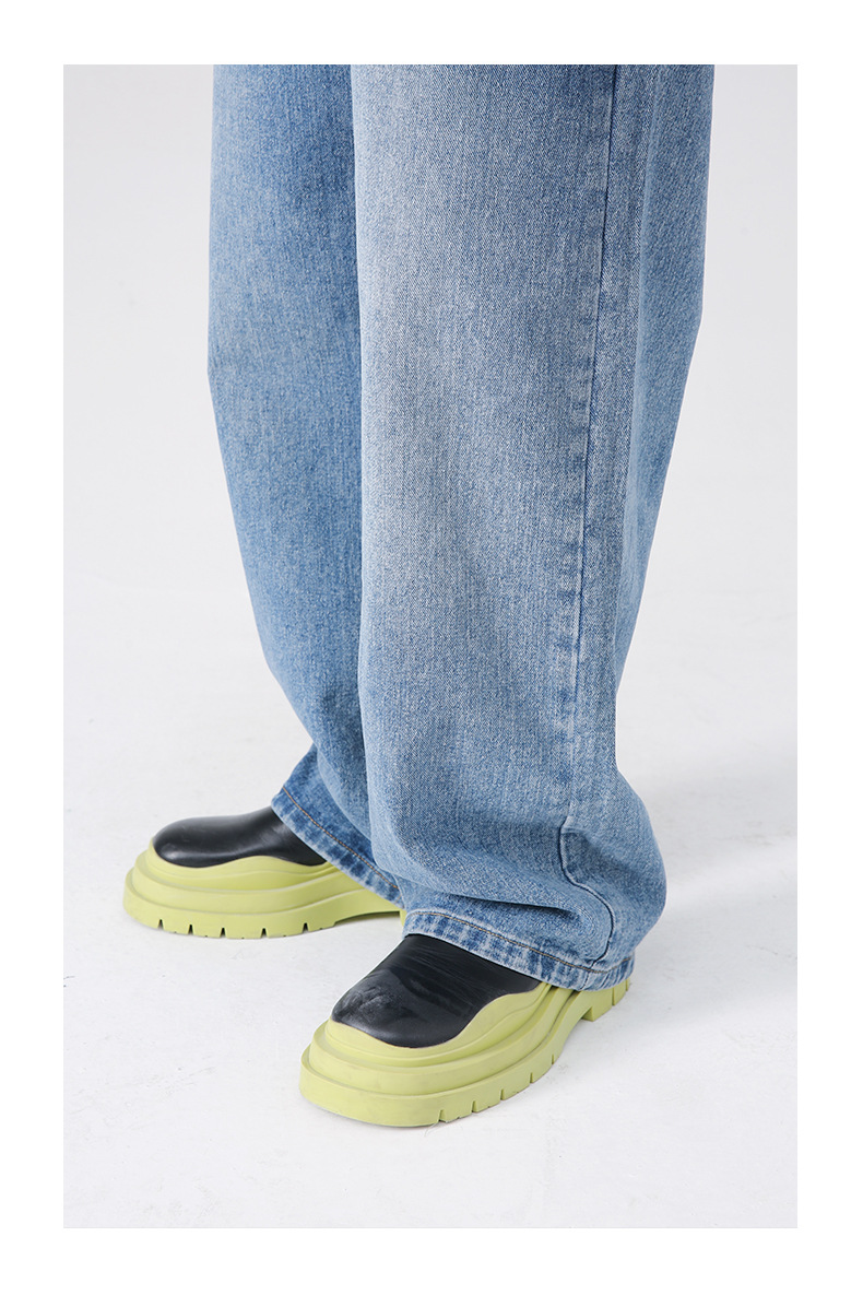 Herrkläder Herr Lös elastisk midja Rak skuren Casual Jeans för män_voghion.com