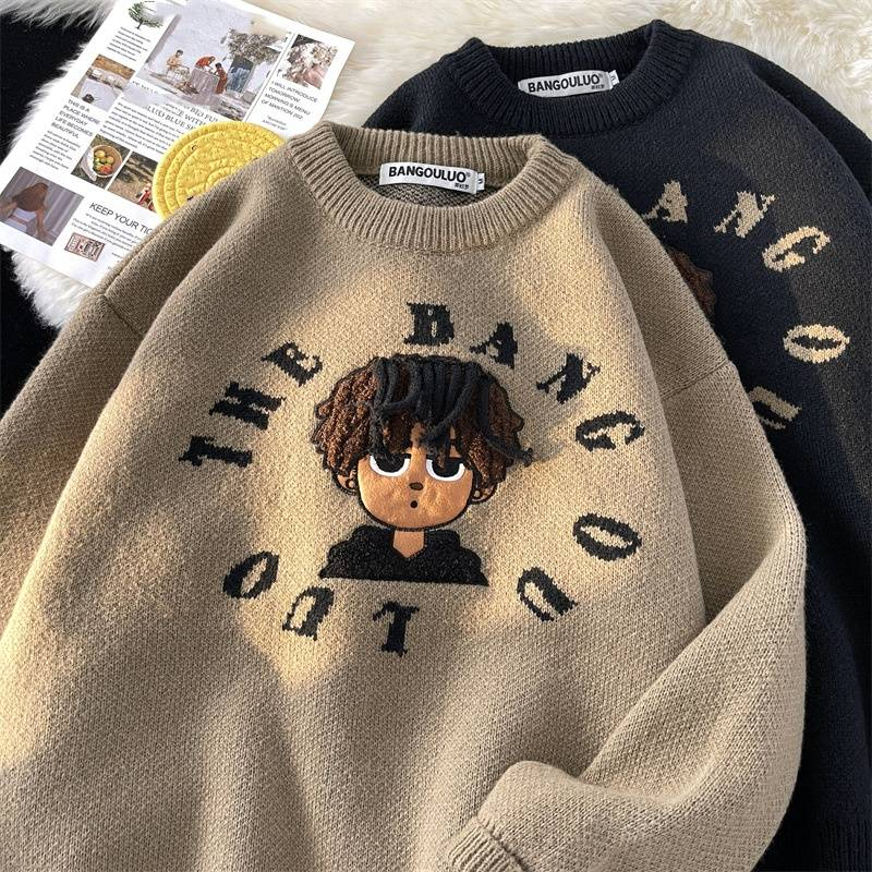 Herrenbekleidungsmarke Vintage Lazy Style Strickpullover Jacke_voghion.com