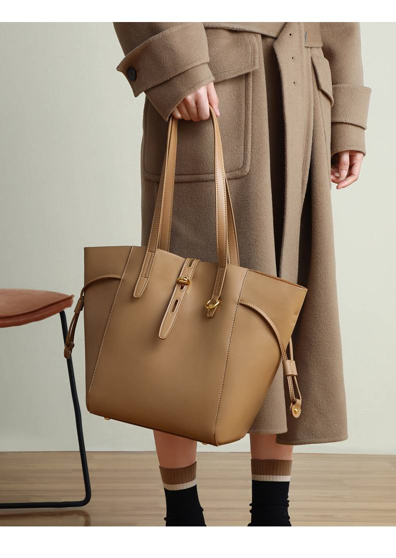 Borsa a tracolla da donna in vera pelle, grande capacità, alla moda, primavera ed estate, VINEY 2025_voghion.com