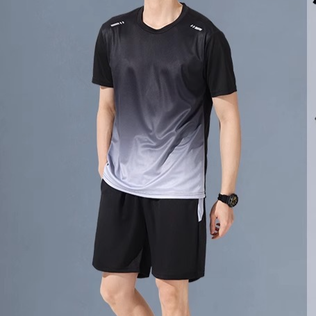 Men's Clothing Sports Suit Men's Quick Drying Clothes Ice Silk Vest Shorts Running Summer Training Fitness Ball Clothes_voghion.com