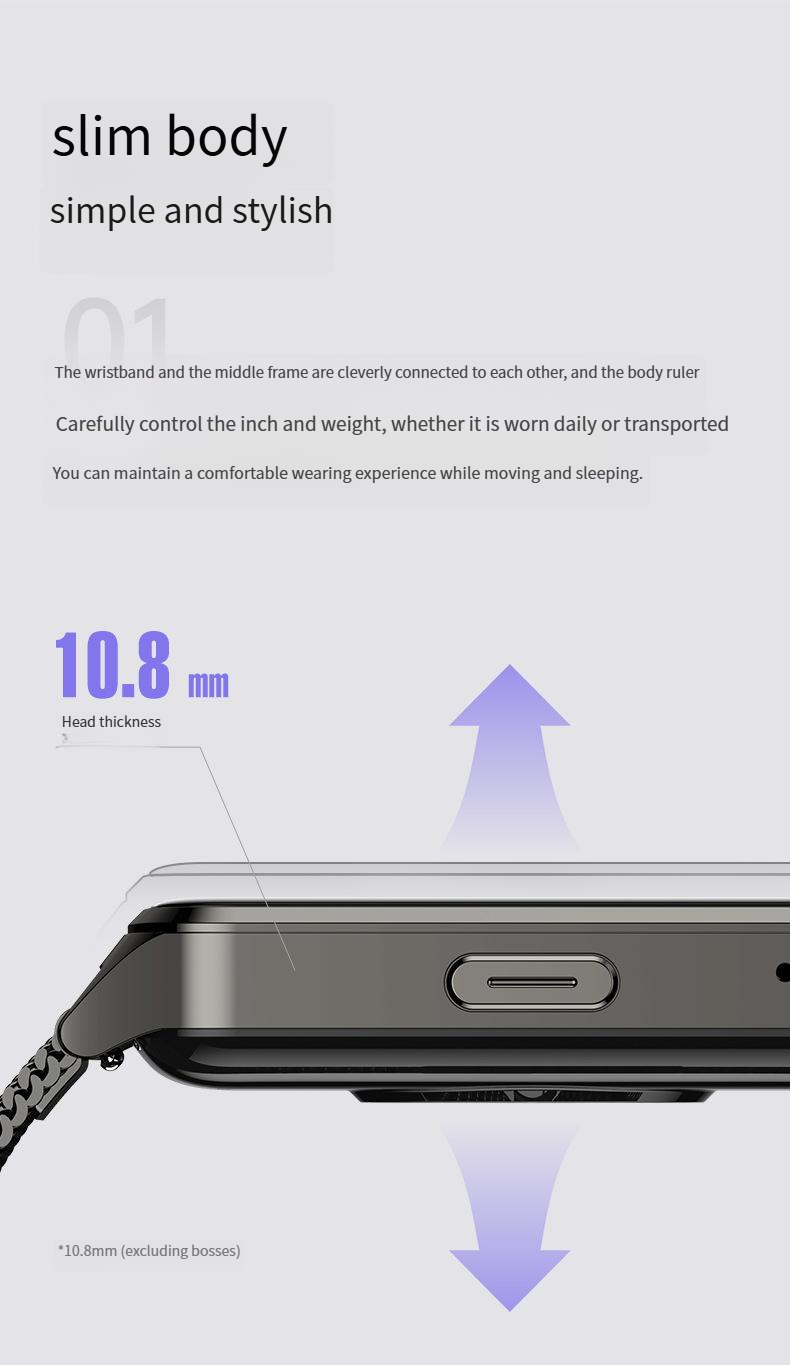 Inteligentne zegarki Baiyimei P121 1,57-calowy inteligentny zegarek z pomiarem tętna, monitorowaniem poziomu tlenu we krwi, sportowym zegarkiem Bluetooth i funkcją połączeń telefonicznych_voghion.com