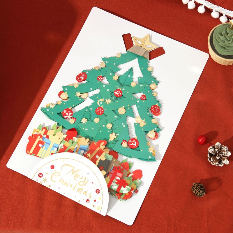 Christmas 3D Pop-Up Tree Greeting Card - Handcrafted Holiday Decor For Festive Cheer Perfect Gift For Family & Friends_voghion.com