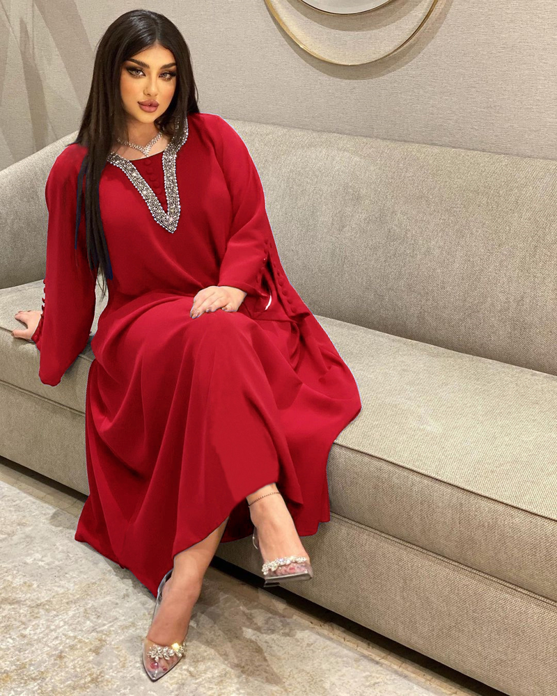 Muslimische Abaya Mit Seilstickerei, Damenrobe, Traditionell, Moderne, Wunderschön, Ramadan_voghion.com