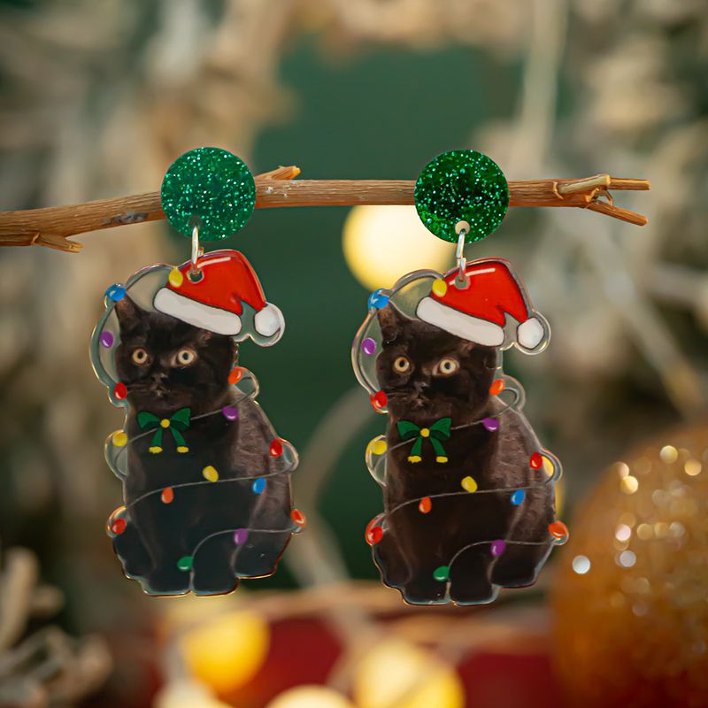 Gioielli transfrontalieri europei e americani Orecchini creativi natalizi in acrilico Orecchini alce colorati personalizzati in saldo_voghion.com