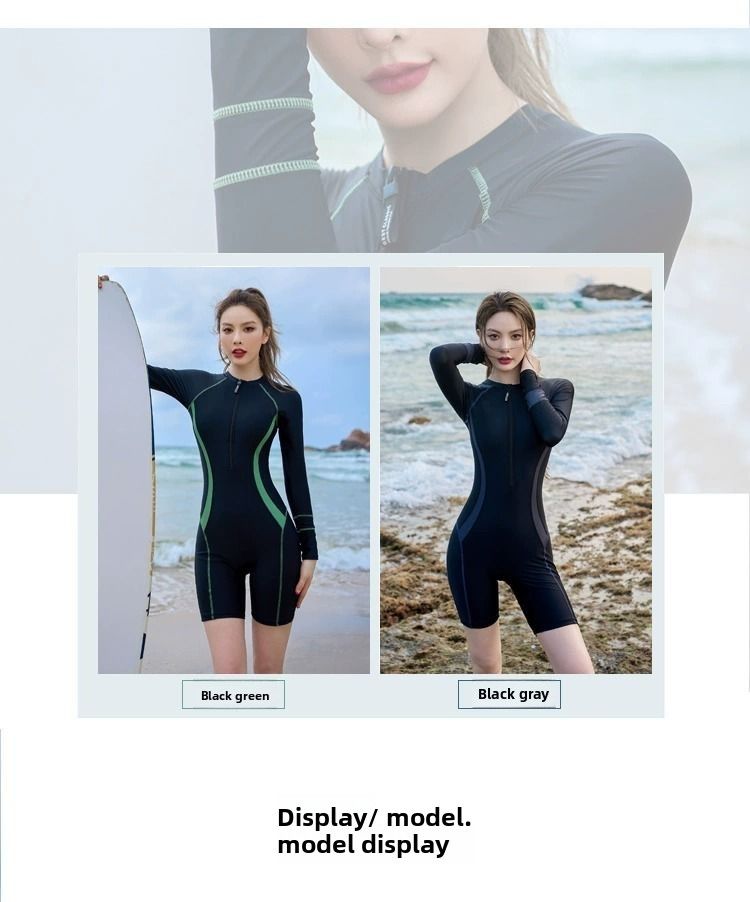 Einteiliger Badeanzug für Damen, konservativ, 2025, neu, langärmelig, Sonnenschutz, Surfen, Schwimmbad, speziell für heiße Quellen_voghion.com